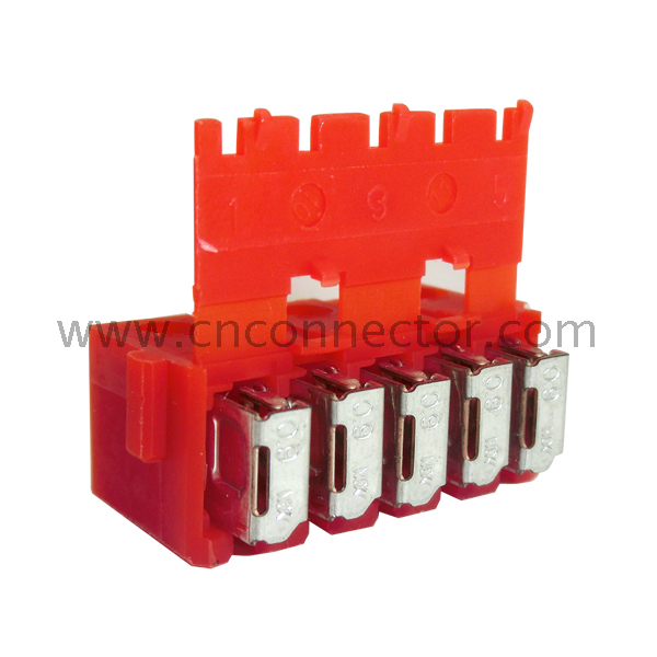 5 way red electrical automotive connectors